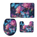 Butterfly Rose Bathroom Rugs Sets 3 Piece Toilet Seat Cover and Rug Set Toilet Lid Protector Set Bathroom Toilet Seat Covers 3 Piece Bathroom Rug Set Toilet Seat Cover Set for Home - color: Butterfly Rose