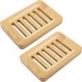Anwenk Bamboo Wooden Soap Dish, Bar Soap Holder Soap Tray for Shower Bathroom Kitchen Sink Drainer - 2 Pack (Natural Color) - color: Bamboo 2pack