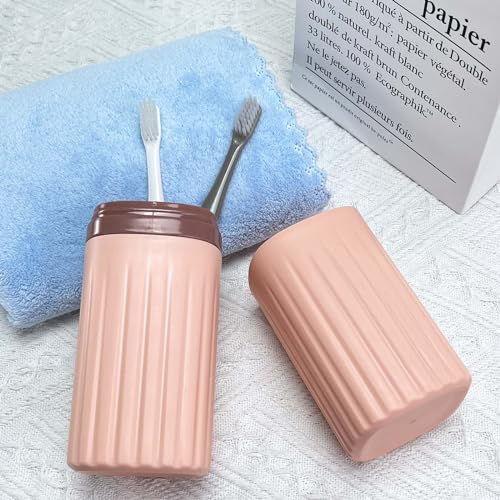 Pink Toothbrush Travel Case Portable Pink Travel Toothbrush Holder Toothbrush Travel Containers for Bathroom Travel Camping School Toothbrush and Toothpaste Travel Case
