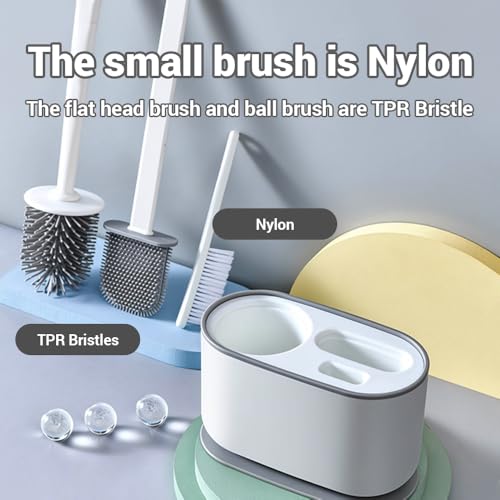 Toilet Brush Set, Bathroom Accessories, Toilet Bowl Cleaners, Deep Cleansing Multifunctional Hanging Toilet Brush Set for Bathroom(Pearl White) - color: Pearl White