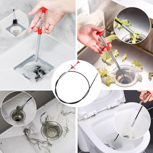 Drain Snake,79 inch Flexible Grabber Claw Pick Up Reacher Tool,Drain Clog Remover - Gutter Cleaning Tools for Home Sink, Bathroom Tub,Drain, Toilet, Tight Spaces - style: 79 in