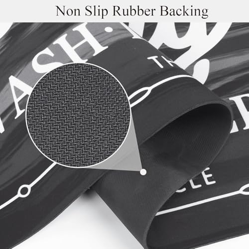 Pauwer Laundry Room Rug Runner 20"x60" Waterproof Rubber Laundry Mat Non Slip Kitchen Mats for Floor Washable Floor Mat Runner Rug for Farmhouse Mudroom Washroom Bathroom Decor - color: Dark Grey, size: 1'8" x 5'