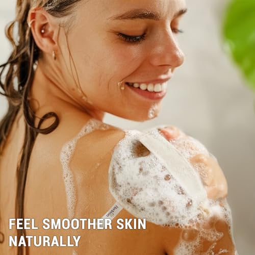 Vietnamese Natural Loofah Exfoliating Body Scrubber Pads, 100% Plant-Based Shower Luffa Sponge, Bath Loofah for Women Men (1, Oval 6.5"x4.9") - size: 1 Count (Pack of 1)