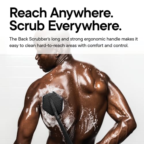 TOOLETRIES The Scrub King Silicone Shower Set - Charcoal | Complete silicone shower set with back, body, face and scalp scrubbers, hooks and storage holder.