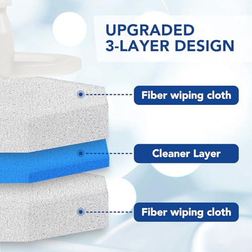 50 Count Disposable Toilet Wand Refills for Clorox, Compatible with Clorox Toilet Wand for Bathroom Cleaning
