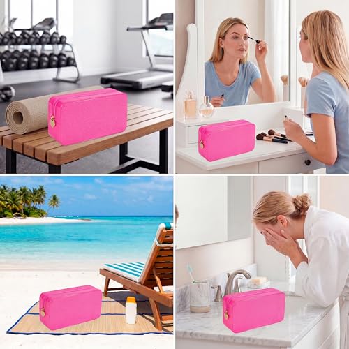PVC Jelly Travel Makeup Bag,Waterproof Cosmetic Bag/Case with Zipper, Toiletry SPF Bag for Sunscreen, Skincare, and Daily Essentials (05Hot Pink) - color: 05Hot Pink