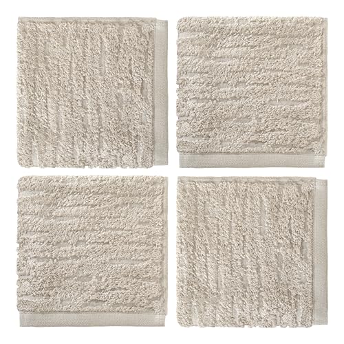 SKL Home CloudSoft Cotton Luxury 4-Piece Washcloth Set, Oatmeal - color: Oatmeal, style: Wash Cloths (Set of 4)