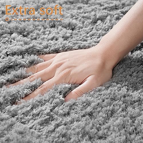 LOCHAS Bathroom Rug Runner 24x60 Inch, Soft Thick Absorbent Microfiber Bath Rugs for Bathroom, Machine Washable, Shaggy Plush Non Slip Bath Mat for Tub, Shower Floor, Quick Dry Mats, Grey - color: Grey, size: 60x24 inch (Rectangular)