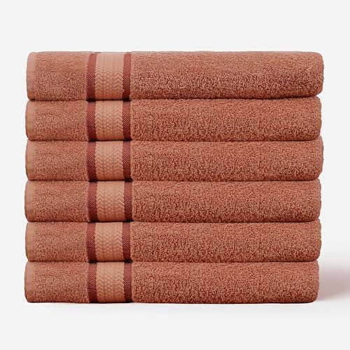 COTTON CRAFT Ultra Soft Hand Towels - 6 Pack Luxury Hand Towels - 100% Cotton Plush Absorbent 580 GSM Large Towel - Quick Dry Durable Machine Washable - Bathroom Kitchen Gym Spa - 16 x 28 - Mocha - color: Mocha, size: 6 Pack Hand Towels