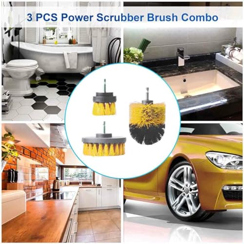 Drill Brush Attachments Set, Power Scrubber Brush Attachment All Purpose Clean for Grout, Tiles, Sinks, Bathtub, Bathroom, Kitchen