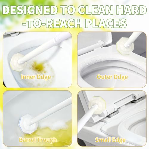 60 Count Toilet Wand Refills for Clorox and Most Named Wand, Lemon Scent | Disposable Toilet Brush Heads, Toilet Bowl Cleaner, Pre-Loaded Cleaning Formula, Lemon Scent, Bathroom Cleaning Supplies - size: 1 Count (Pack of 60)