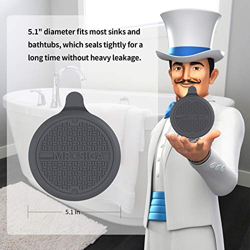 MR.SIGA Silicone Bathtub Stopper, Drain Stopper for Shower, Sink, 5.1" Diameter, 3 Pack - color: Green+blue+grey