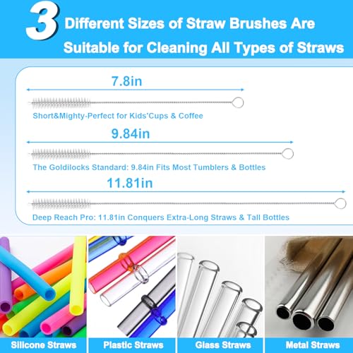 XANGNIER 5 in 1 Bottle Cleaning Brush Set,Multifunctional Water Bottle Brush and Straw Cleaner Brush,Cleaning Tool Kit for Owala/Stanley/Yeti/Simple Modern Tumbler Cup Accessories,Kitchen Gadgets - size: 7 pack