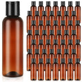 50 Pcs 4oz Squeeze Bottle Set, 4 oz Squeeze Bottle Empty Lotion Bottles with Black Flip Caps, Refillable Travel Containers for Shampoo, Body Wash, Crafts and Toiletries