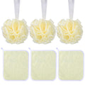 6 Pcs Exfoliating Washcloth and Loofah Sponge Set, Dual-Sided Cleaning Washcloth, Mini Mesh Shower Pouf Balls 35g for Women Bath Body Face Shower
