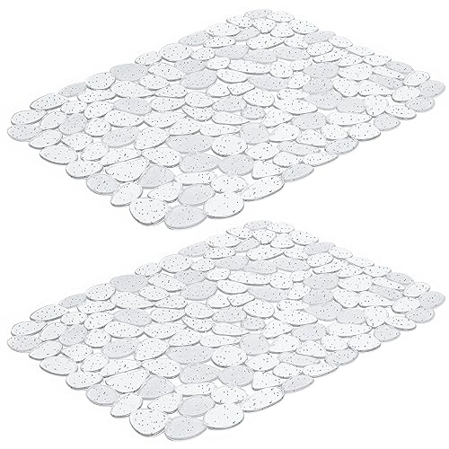 Bligli Pebble Sink Mat for Stainless Steel/Ceramic Sinks, PVC Eco-Friendly Sink Protectors for Bottom of Kitchen Sink, Dishes and Glassware, Fast Draining, 15.7 x 11.8 inch (2 Pack, Bling Clear) - color: Bling Clear