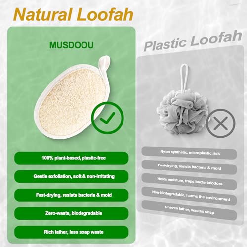 Natural Loofah Exfoliating Body Scrubber Pads, 24 Pack Dual Sided Shower Bath Loofah Sponge, Gentle Exfoliating Body Scrub for Men Women Full Body Cleansing - size: 1 Count (Pack of 24)