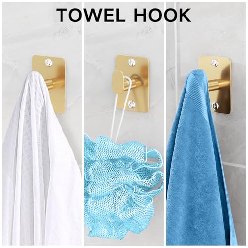 KLJKPA Bathroom Accessories Set, 4-Piece Gold Bathroom Hardware Set | 24 inch Towel Bar, Towel Racks for Bathroom, Robe Towel Hooks, Toilet Paper Holder Wall Mounted - color: Gold (4 Piece), size: 24 inch