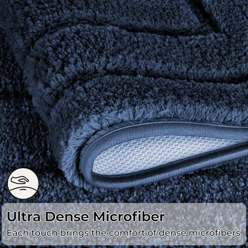GRANNY SAYS Long Bathroom Rug Mat, Bath Mats Non-Slip, Super Soft & Water Absorbent, Large Bath Rugs, Machine Wash Dry, Bathroom Runner Rugs for Floor, Tub and Shower, 24" x 48" Navy Blue - color: Deep Blue, size: 2' x 3'7" (24" x 44")