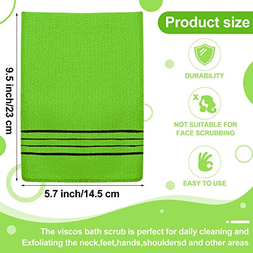 Tatuo 12 Pack Korean Exfoliating Mitt & Cloth, Viscose Rayon Dead Skin Remover Washcloth, Multi Color Body Scrub Towel for Shower Spa Travel(Large,Yellow, Green, Blue, Pink) - color: Yellow, Green, Blue, Pink, size: Large