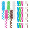 Hair Brushes in Bulk Individually Wrapped for Homeless,Plastic Hair Brush for Curly Wavy Hair,Detangling Hair Brush for Nursing Charity Hotel Shelter(Blue Rose Red White Green Brown) (Pack of 40)