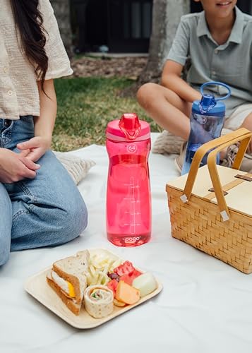 Pogo 64oz Plastic Water Bottle with Leak-Proof Chug Lid and Carry Handle, Reusable, BPA Free, Capacity Markings, Dishwasher Safe, Perfect for Travel, School, Outdoors, and Gym, Pink - color: Pink, size: 64 Ounces