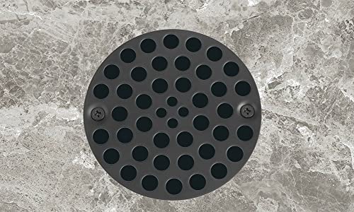 Artiwell 4’’ Shower Strainer Drain Trim Set, Solid Brass Screw-in Shower Strainer Drain Cover, Replacement Strainer Grid by Artiwell, Machine & Self-Tapping Screws Included (MATT Black) - color: Matt Black