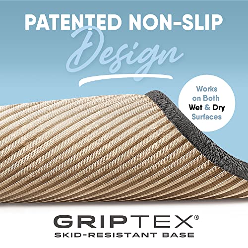 MICRODRY Quick Drying Memory Foam Framed Bath Mat with GripTex Skid-Resistant Base, Runner - 24x58, Dark Grey - color: Dark Grey, size: 24" x 58"