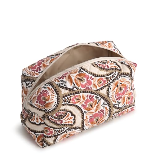 Vera Bradley Premium Cotton Large Cosmetic Makeup Bag - color: Blooming Paisley