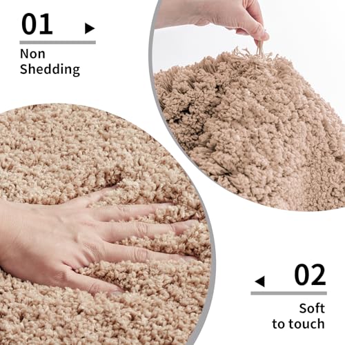 Disolla Beige Bathroom Rug 20x32 - Non-Slip Plush Thick Bath Mat, Highly Absorbent & Ultra Soft Fluffy Floor Mat, Machine Washable for Shower and Tub - color: Beige, size: 1'8" x 2'8" (20''x32'' Bathroom Rug)