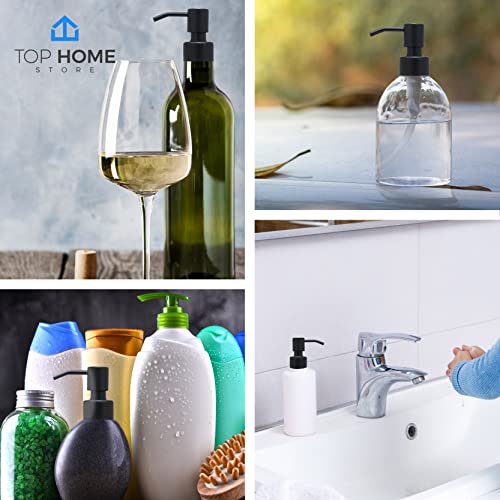 Stainless Steel Soap and Lotion Dispenser Pumps, Replacement for Your Bottles (Black Matte, 2 Pack) - color: Black Matte, size: 2 Pack