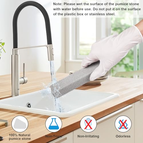 Herda 16 Pack Pumice Stone Toilet Bowl Cleaning, Powerfully Pumice Stick for Toilet Cleaning Hard Water Rings, Calcium Buildup, Rust, Pumice Stone for Cleaning Stove, Tub, Grill, Swimming Pool, Sink - size: 16Pack with Glove