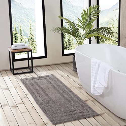 Eddie Bauer - Bathroom Rug, 100% Soft Plush Tufted Cotton Runner Rug, Highly Absorbent, Quick-Dry, and Skid-Resistant Backing (Logan Medium Brown, 22" x 60") - color: Medium Brown, style: 22" x 60"