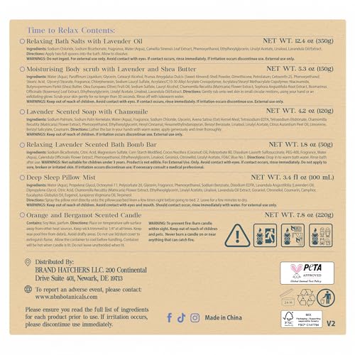 Nurture by Nature Self Care Gifts for Women - Spa Gift Baskets for Women & Relaxation Gifts | At Home Spa Kit | 6 Piece Bath Set with Pillow Spray, Candle, Bath Bomb & Bath Salts