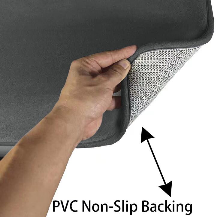Madeals Velvet Toilet Lid Cover and Tank Lid Cover with Memory Foam Toilet Mat 3 Piece Toilet Contour Rug Set Drak Gray - color: Drak Gray