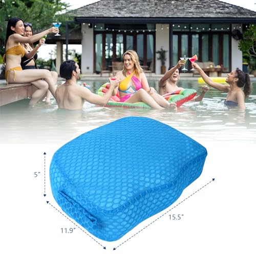 Hot Tub Booster Seat, Weighted SPA Booster Seat Cushion for Adults, 3D Air Mesh Hot Tub Seat Accssories with Non-Slip Micro Dot Bottom,Indoor or Outdoor Quick Dry Hot Tub Pillow (2 Pack-Blue) - style: 2 Pack-Blue