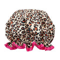 allydrew Reusable Women's Waterproof Shower Caps for Long Hair, Leopard - color: Leopard