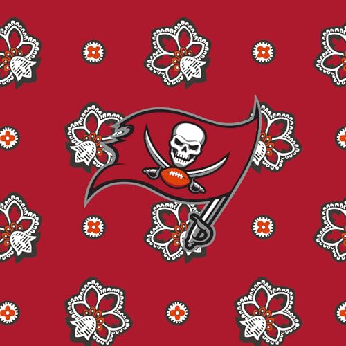 Vera Bradley Women's Cotton Nfl Medium Cosmetic Makeup Organizer Bag (Multiple Teams Available) - color: Dk Red/Black Bandana with Tampa Bay Buccaneers, size: One Size