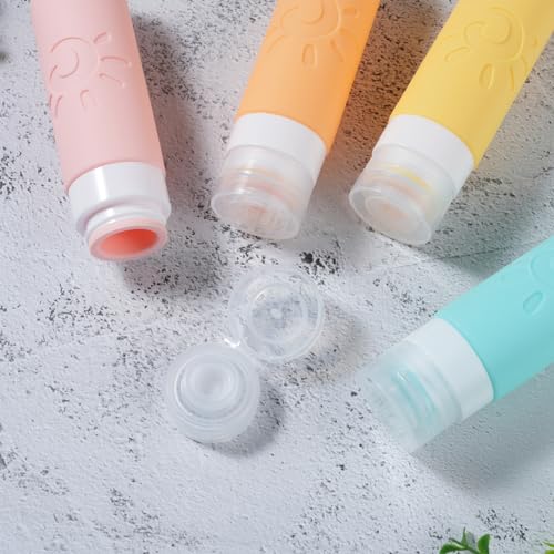 Zafit Travel Bottles - TSA Approved 3oz Leak Proof Containers for Toiletries (Multicolored) - color: Multicolored E