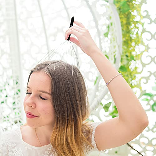 USAGA 20 Fingers Head Massager Scalp Massager Head Scratcher Extendable Back Scratcher for Head Body Relaxing (Black)