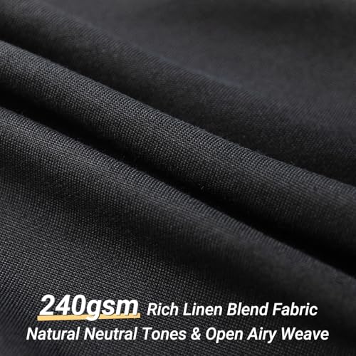 108 Inch Extra Wide Linen Black Shower Curtain Neutral Modern Bath Drapes Set 72 Inch Long with Hooks Farmhouse Boho Shower Curtains for Bathroom, Cream Ivory Birch, 108x72 - color: Black, size: 108"W x 72"L (Pack of 1)