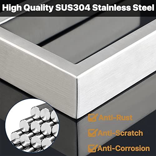 Sayayo Brushed Nickel Toilet Paper Holder Wall Mount, Toilet Tissue Holder for Bathroom Tp Holder Square, SUS304 Stainless Steel 6 Inch - color: Brushed Nickel
