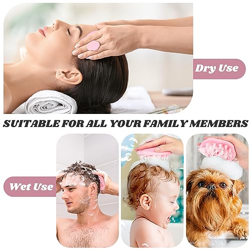 URTHEONE Scalp Massager Shampoo Brush for Hair Growth,Soft Silicone Scalp Scrubber Shower Brush for Women Men Kids Stress Relax&Scalp Exfoliator,Scalp Scrubber for Dandruff Removal (Pink) - color: Pink
