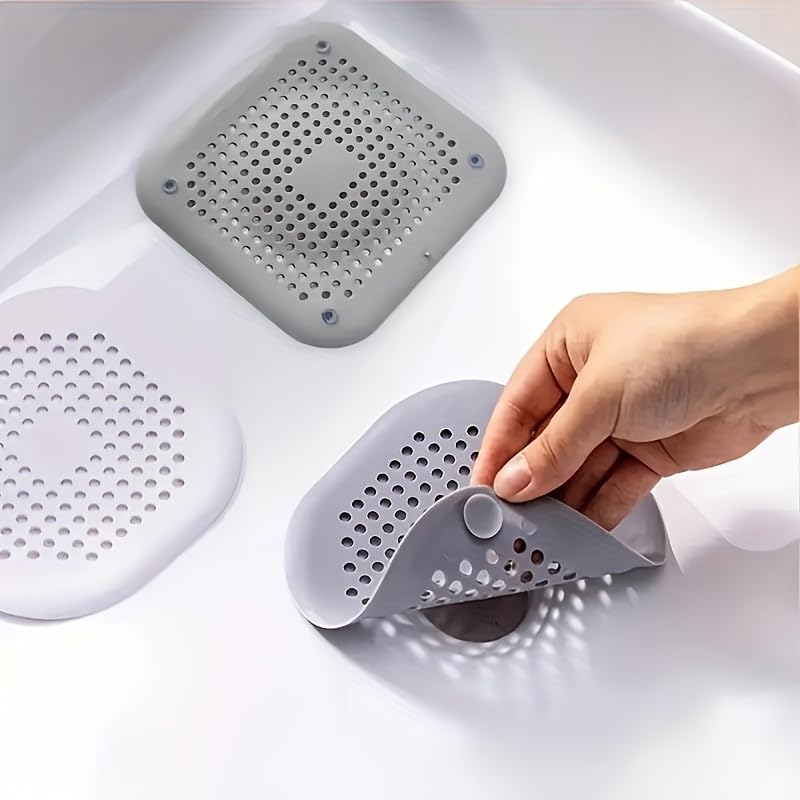 3Pack Silicone Drain Strainer Hair Catcher Bathroom Home Daily Use