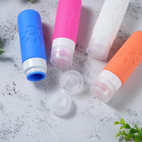 Zafit Travel Bottles for Toiletries, TSA Approved Travel Containers 3oz Leak Proof Travel Tubs Refillable Liquid Travel Accessories for Shampoo Conditioner Lotion Body Wash(Multicolored D) - color: Multicolored D