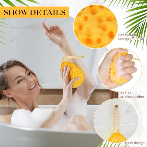 FoldTier 6 Pcs Bath Sponge Deep Cleansing Body Loofah Gentle and Deep Exfoliating Body Scrubber Bath Accessories Men Women Baby Sponge for Bathing Shower (Classic Color) - color: Classic Color