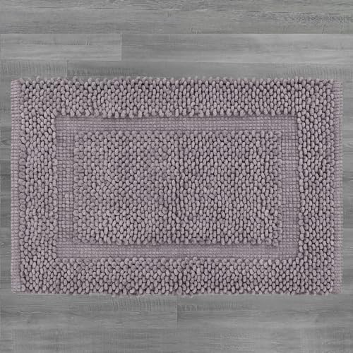 Jean Pierre New York 100% Chenille Cotton Skid Resistant Plush Bath Mat - 27"x45" Bathroom Rug - Charcoal Grey - color: Charcoal Grey, size: 2'3" x 3'9" (Rectangular)