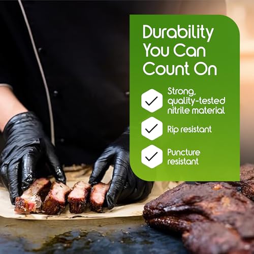 Inspire Black Nitrile Gloves HEAVY DUTY 6 Mil Nitrile Chemical Resistant Medical Cooking Cleaning Disposable Black Gloves - size: XXL, style: Black 6mil Box of 100