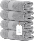 White Classic Luxury Bath Towels Set of 4 Large - 700 GSM Cotton Ultra Soft Bath Towels 27x54 | Highly Absorbent and Quick Dry | Hotel Towels for Bathroom Luxury, Plush Shower Towels, Dolphin Gray - color: 07: Dolphin Gray