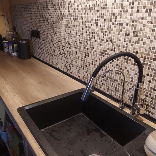 118inch Water Guard for Kitchen Sink，Silicone Rubber Kitchen Splash Guard, Corner Water Retaining Dam Strip for Countertop,Shower, Bathroom，Self Adhesive Caulk Seal Strip Edge Trim (Black) - color: Black, style: 118 Inch